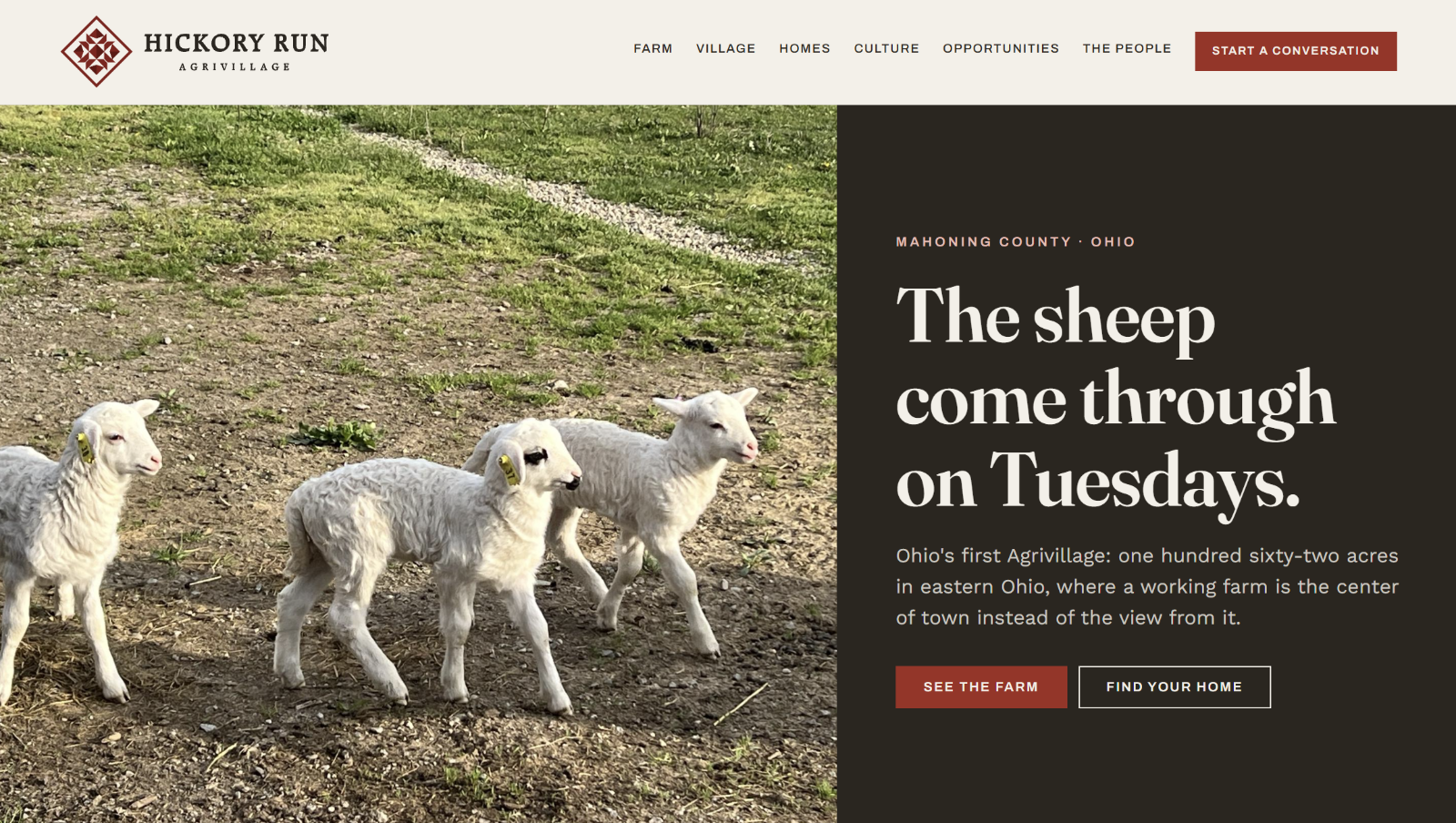 The Hickory Run AgriVillage homepage