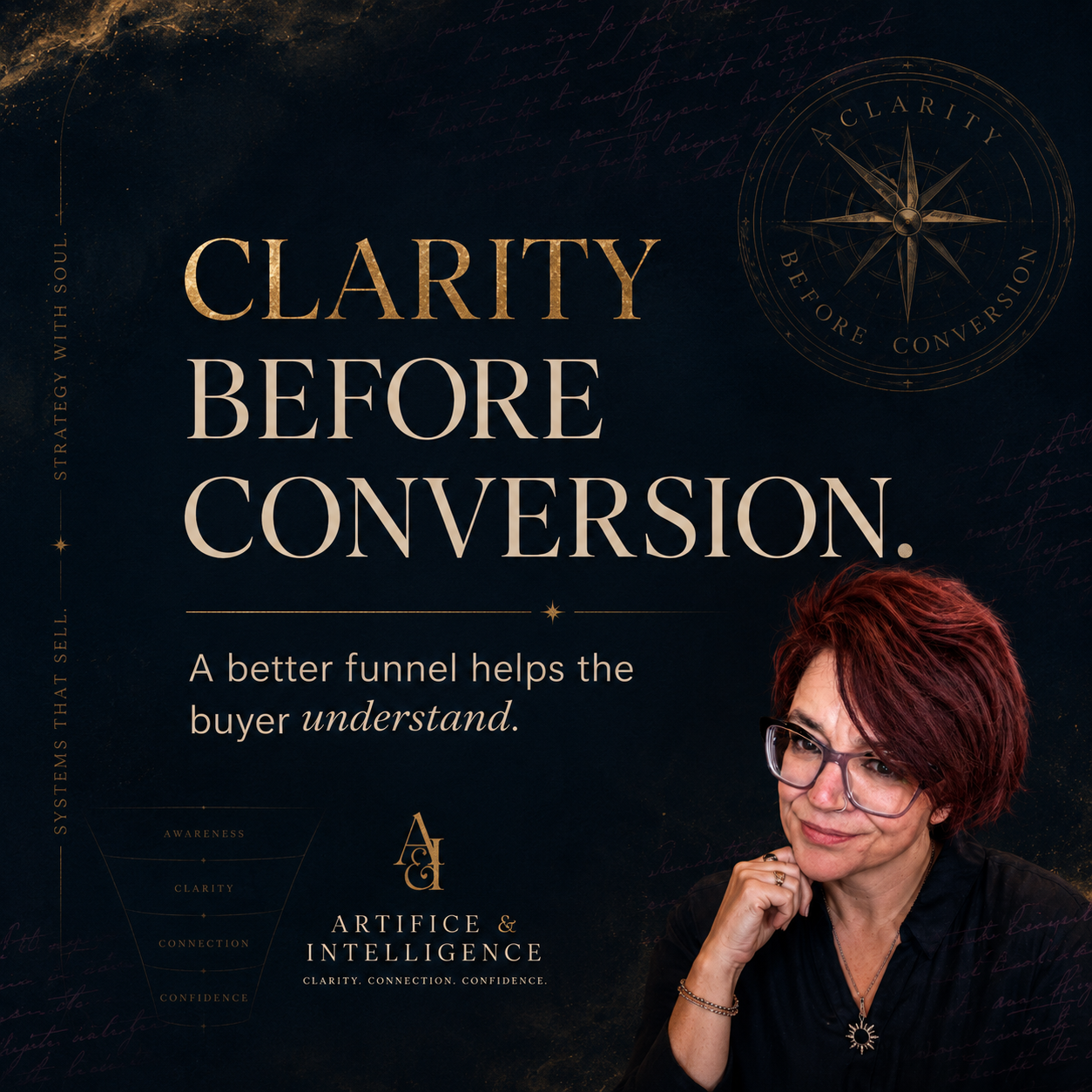 A&I pull-quote card: Clarity before conversion. A better funnel helps the buyer understand.